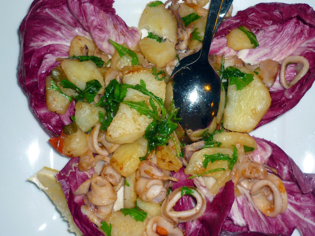 Fine dining at the Istrian Taverna at Hotel Histria-3, Seafood salad